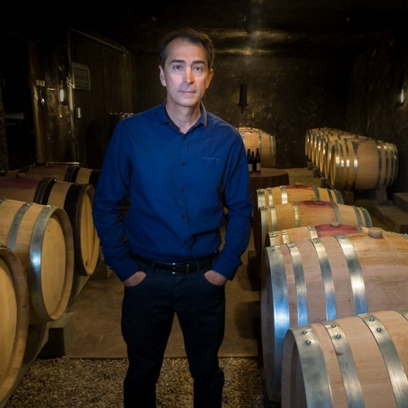 Xavier Horiot in the barrel room