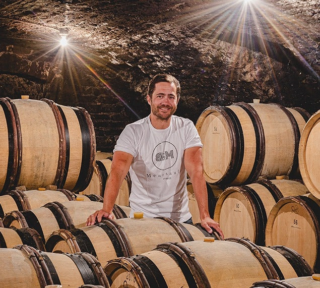 Charles Ballot of Domaine Ballot-Millot in his cellar