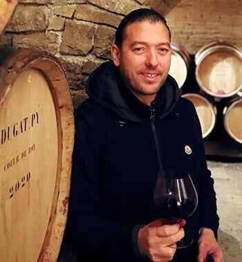 Loic Dugat-Py in the cellars of Domaine Dugat-Py