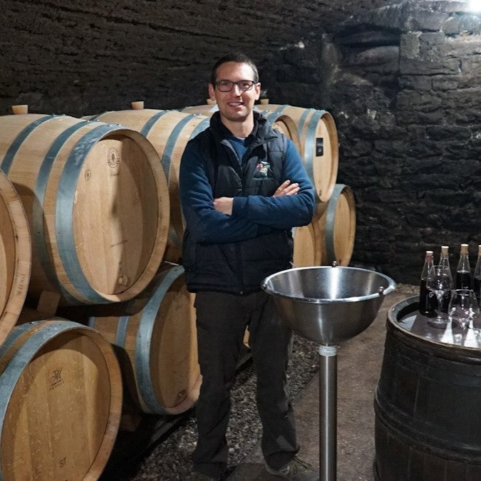 David Moreau in the cellar