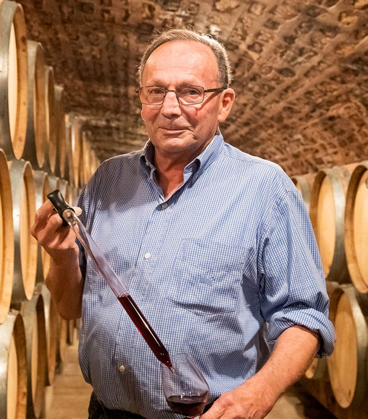 Bruno Clair in the cellar.