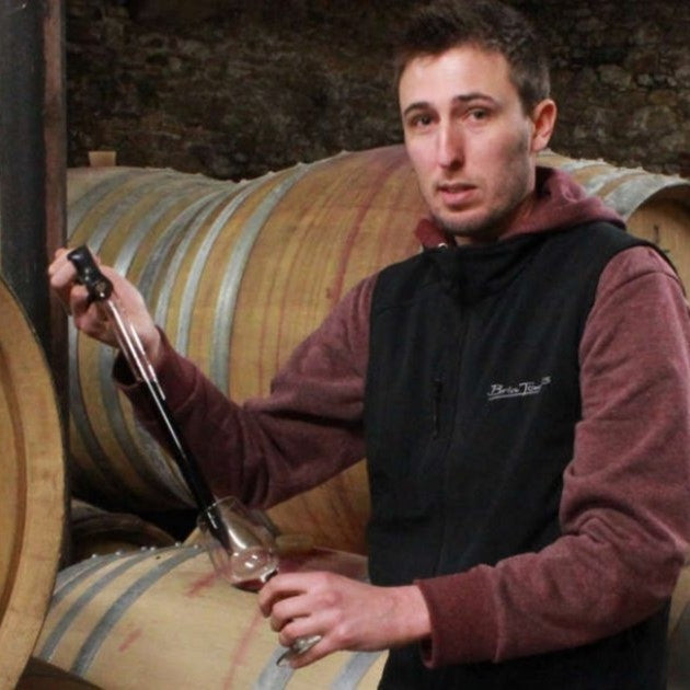 Mathieu Chambeyron collecting a barrel sample