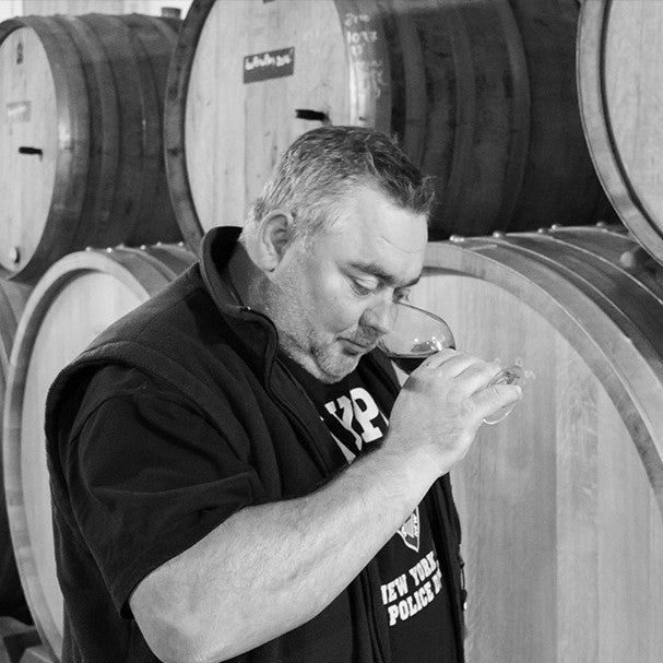 Owner Fabrice Dodane taking in the wine's aromatics