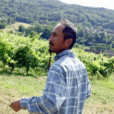 Kenjiro Kagami in his vineyard