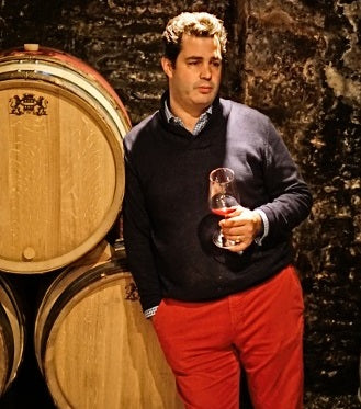 Louis-Michel Liger-Belair holding court in the cellar.