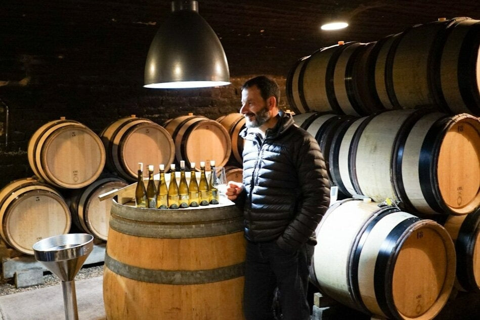 Jean-Marc Roulot in the cellars of Domaine Roulot