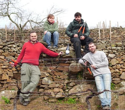 The Envinate winemaking team in the vineyard.