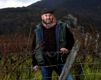 Jean-Francois Ganevat in his Jura vineyard