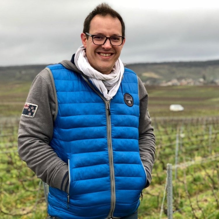 Stephane Regnault in the vineyard