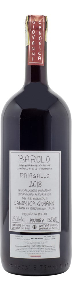 2018 Giovanni Canonica Barolo Paiagallo 1.5L